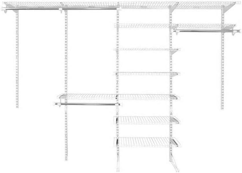 Rubbermaid FastTrack Closet Kit, White, 6-10 Ft., Wire Shelving Kit with Expandable Shelving and ... | Amazon (US)