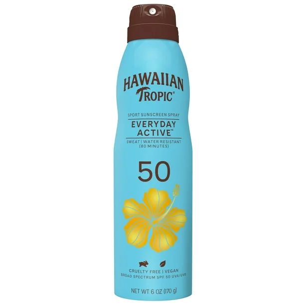 Hawaiian Tropic Everyday Active Clear Spray Sunscreen 6 Oz, SPF 50, Sprays on Clear, Sweat & Wate... | Walmart (US)
