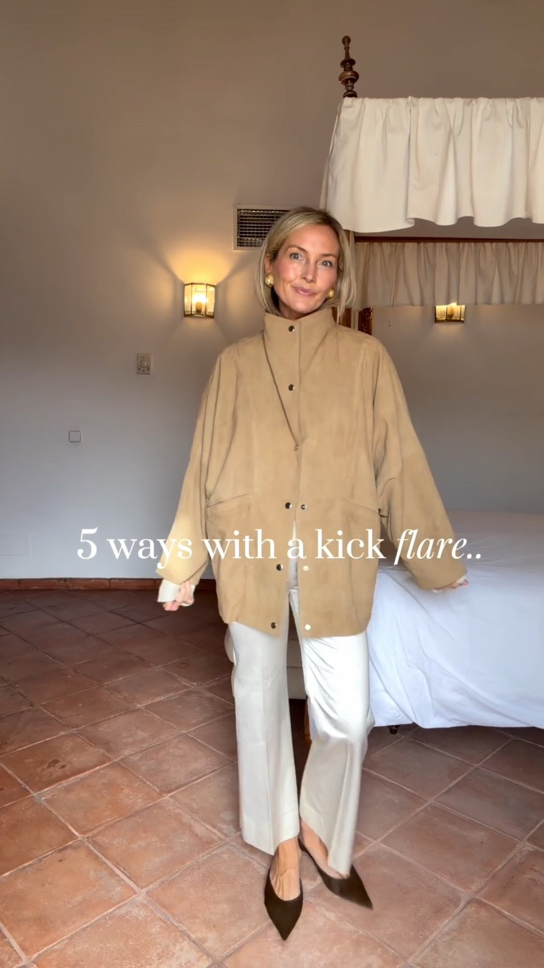 5 ways with a kick flare 🫶
Silk cropped trousers with a blazer and thong heels, suede bags and clutches, a woven bag, crisp shirts, sling backs and a suede jacket. 

The trousers fit true to size - I took an 8.  

#LTKspring #LTKeurope #LTKuk