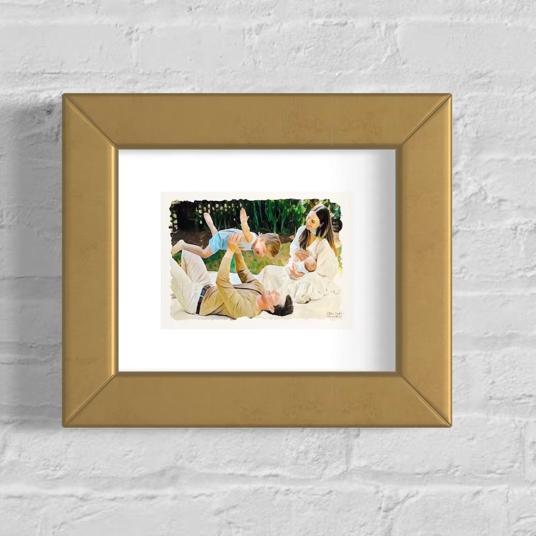Custom Family Portrait (Matted Print) | Memorable Gift | Mother's Day | Father's Day | Family Ill... | Etsy (US)