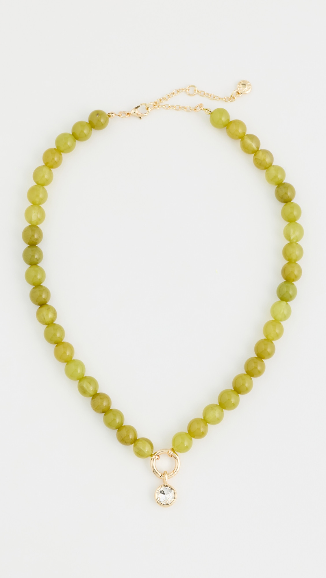 BaubleBar Janette Beaded Ring Necklace Green One Size | Shopbop