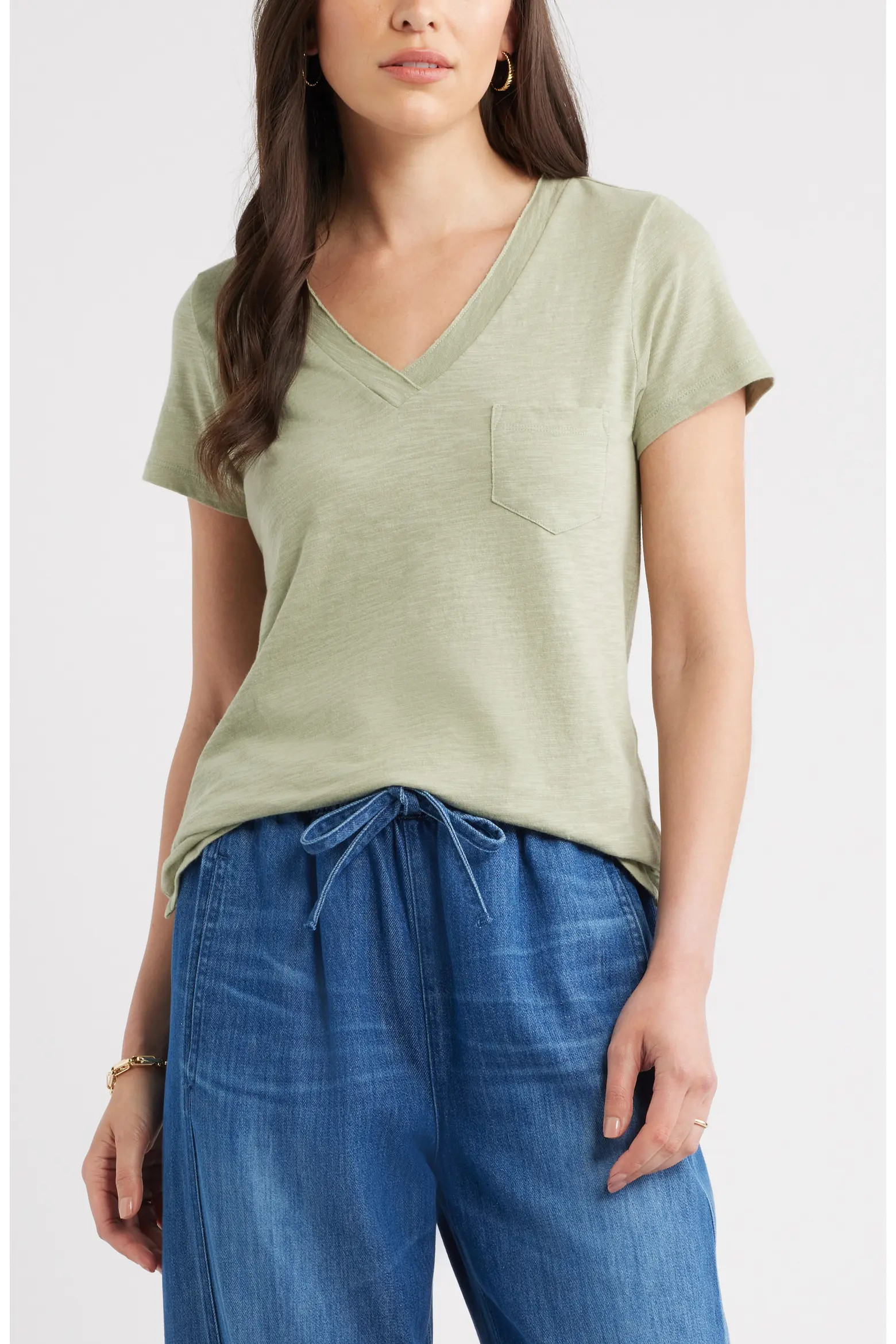 Caslon® Cotton & Modal V-Neck T-Shirt (Women) | Nordstrom | Nordstrom