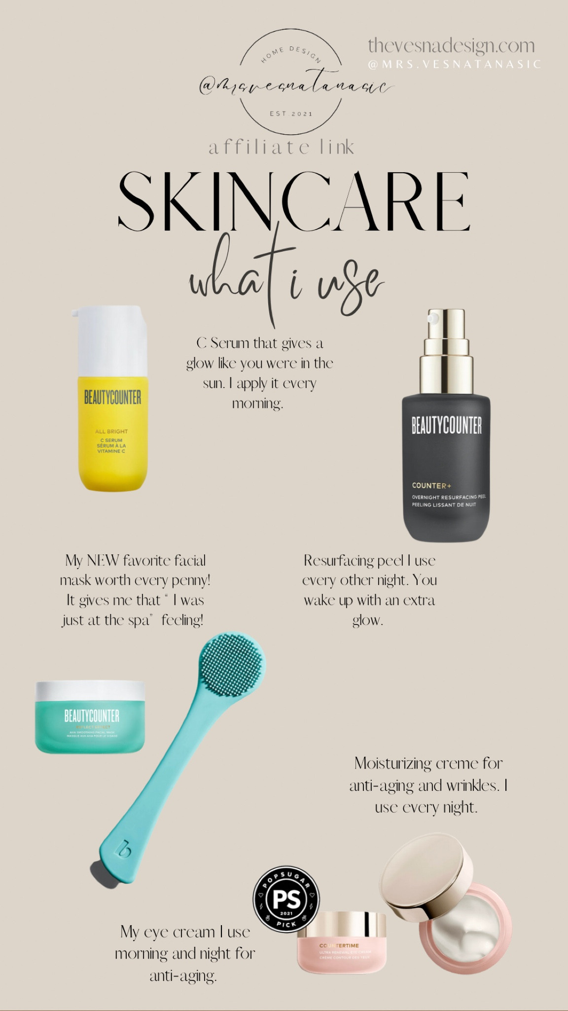 My daily skincare products & favorites from Beautycounter! I love and use Beautycounter because they have clean ingredients! 

Beautycounter. Clean makeup. Clean ingredients. Non toxic. Clean skincare. Skincare. Eye cream. Facial mask. Vitamin C. Serum. Moisturizer. Peel. Skin. Beauty. 

#LTKbeauty #LTKGiftGuide #LTKCyberweek