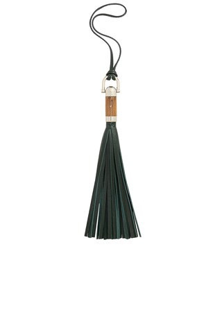 Ralph Lauren Collection The Ralph Calfskin Tassel Bag Charm in Regent Green - Dark Green. Size all. | FWRD 