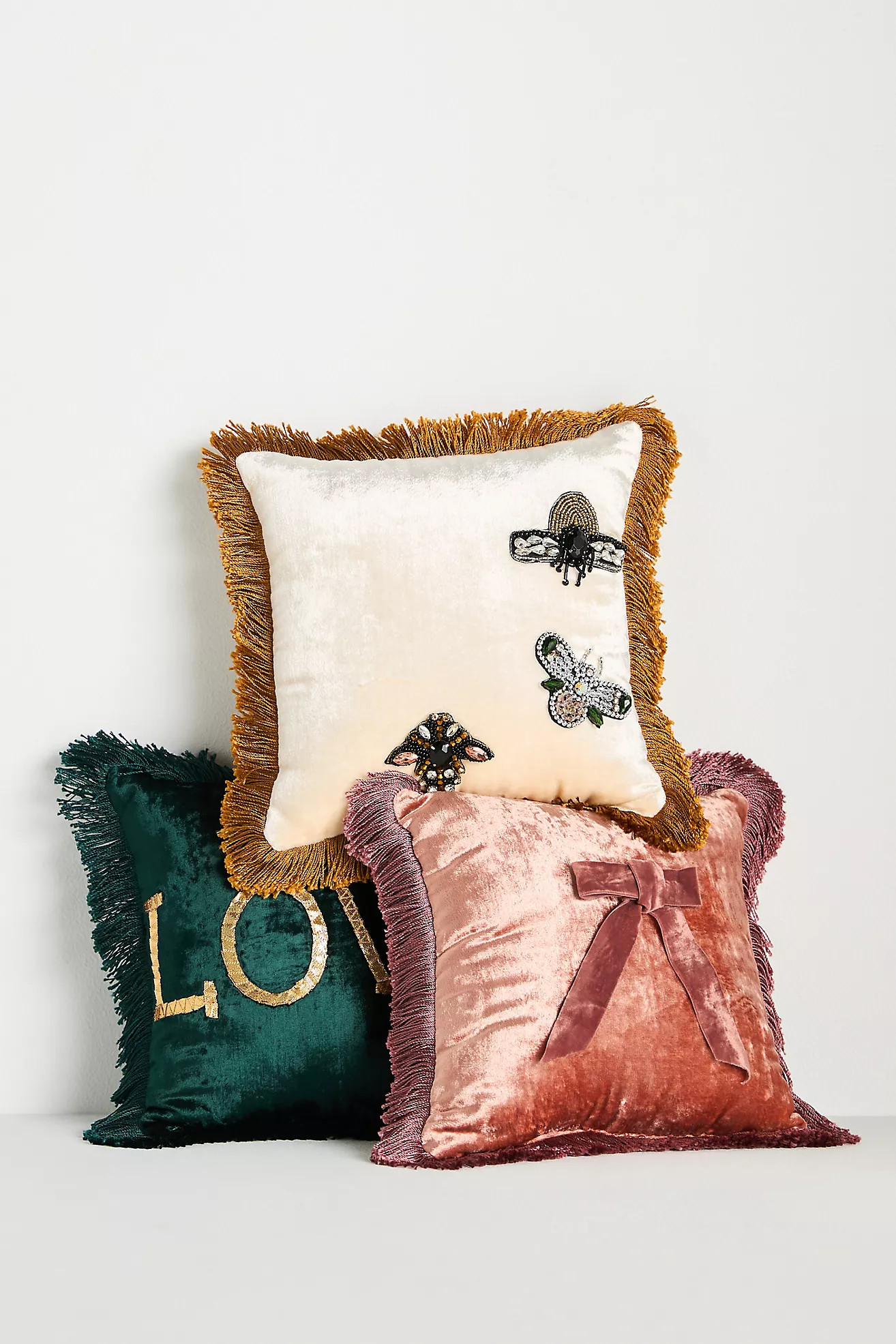 Mini Velvet Fringe Pillow | Anthropologie (US)