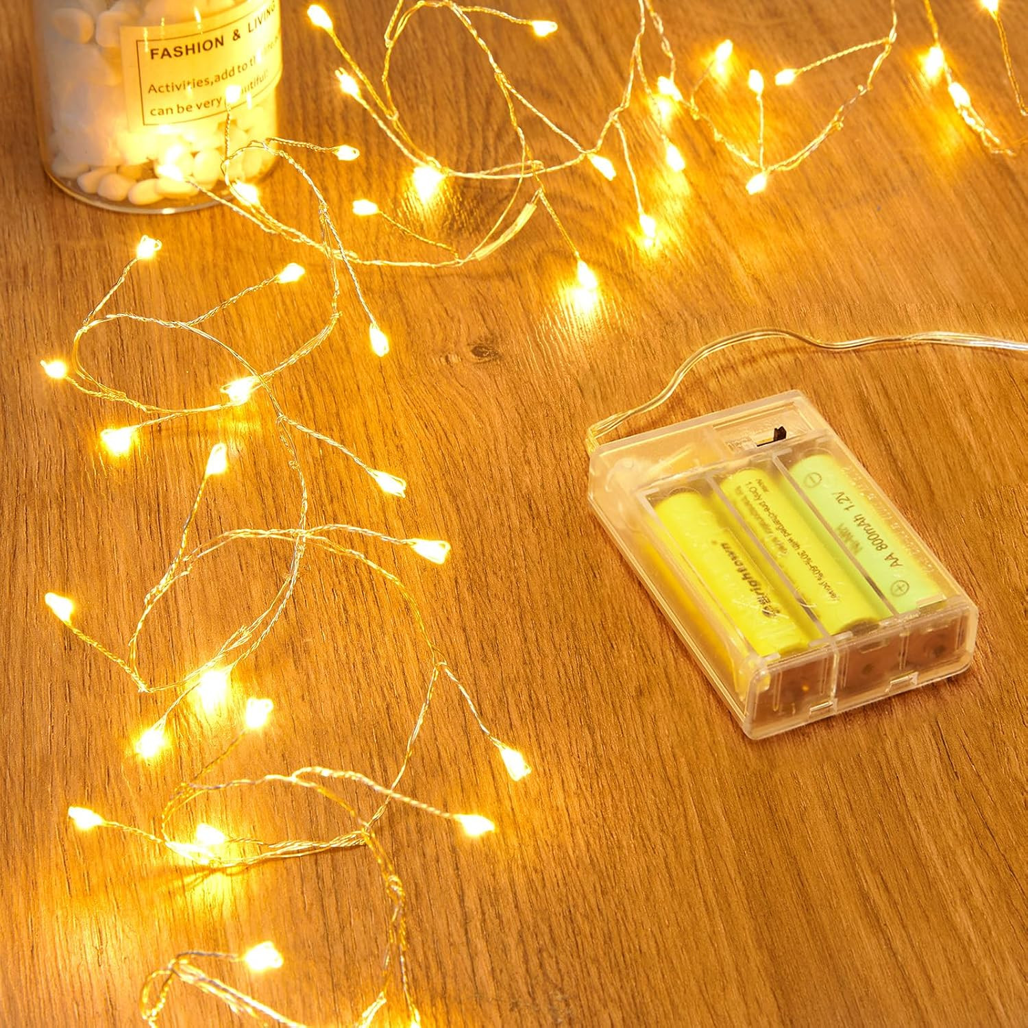 Minetom Fairy Lights Battery Operated, Twinkle String Lights 5ft 60LED | Amazon (US)