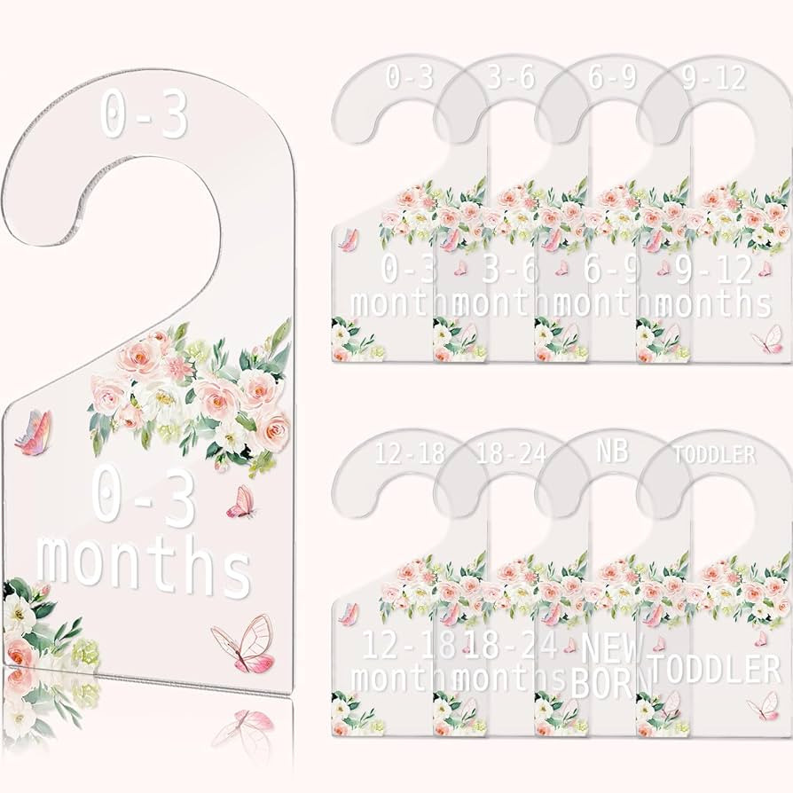 Amazon.com: MRYAWXBK Floral Baby Closet Dividers Set of 8 from Newborn to Toddler, Acrylic Clothe... | Amazon (US)