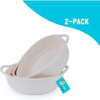 Organihaus 2-Pack Round Coiled Cotton Rope Basket Trays With Handles, Entryway Coffee Table , Small  | Etsy (US)