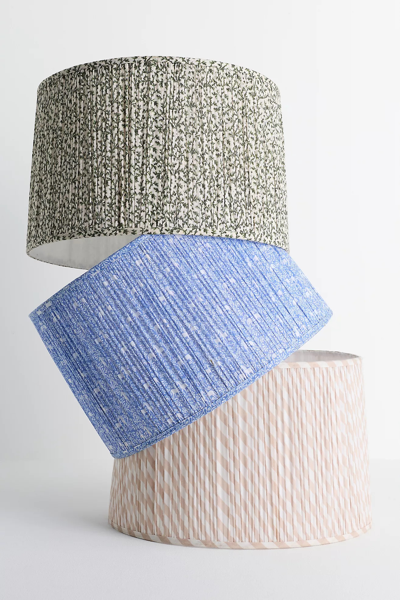 Ruched Printed Fabric Drum Lamp Shade | Anthropologie (US)