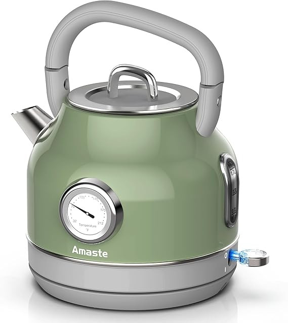 Amaste Electric Kettle, Retro Electric Tea Kettle with Thermometer, 57 Oz Hot Water Kettle for Co... | Amazon (US)