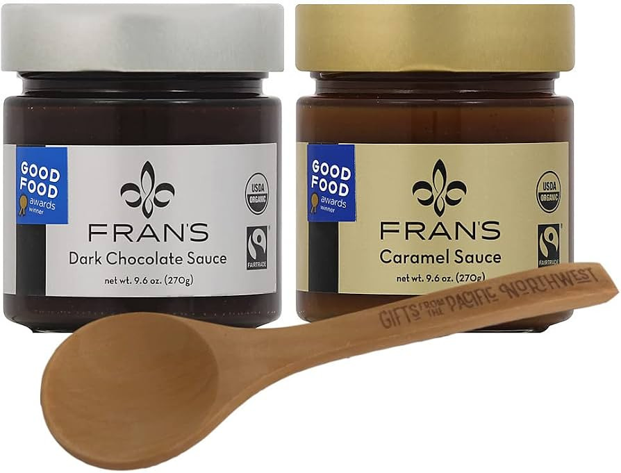 Fran's Dessert Sauce Gift Set I Caramel & Dark Chocolate Sauces Bundle with Tasting Spoon by Gift... | Amazon (US)