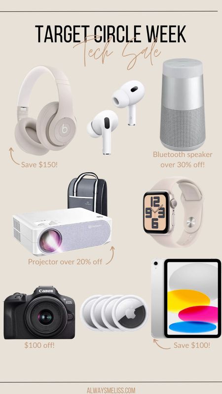 Target deals are so good!! So many great tech products on sale. The projector is perfect for summer nights! Bose Bluetooth speaker is a great deal. Also can save $100 on the mini iPad right now!

Target 
Technology 
Circle week 
Headphones 

#LTKxTarget #LTKhome #LTKsalealert
