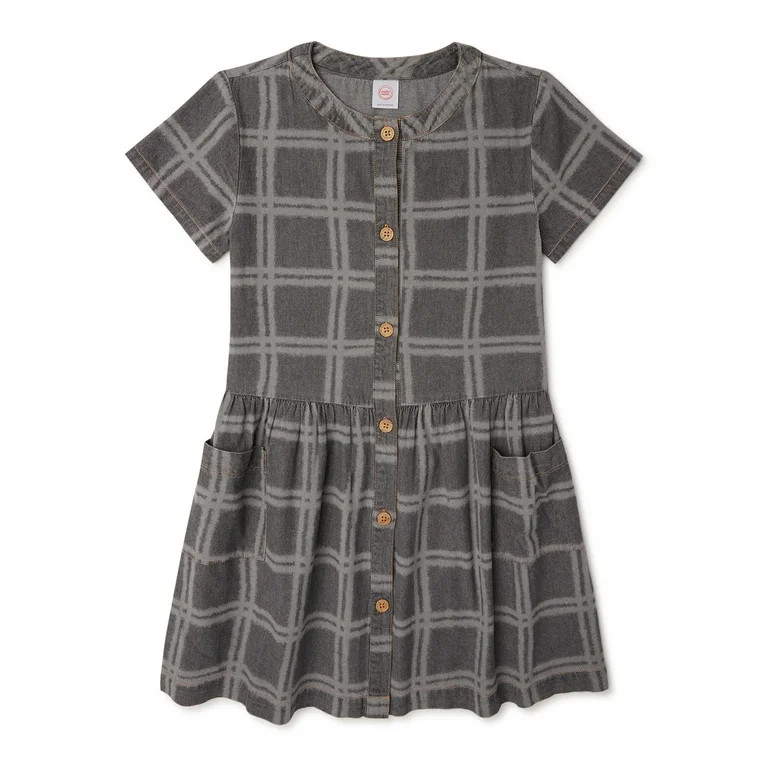Wonder Nation Girls Windowpane Dress, Sizes 4-18 & Plus | Walmart (US)