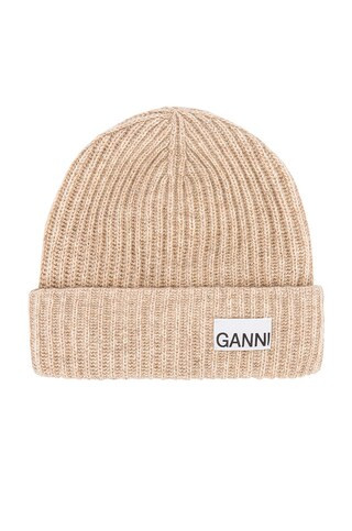 Ganni Knit Beanie in Brazilian Sand from Revolve.com | Revolve Clothing (Global)