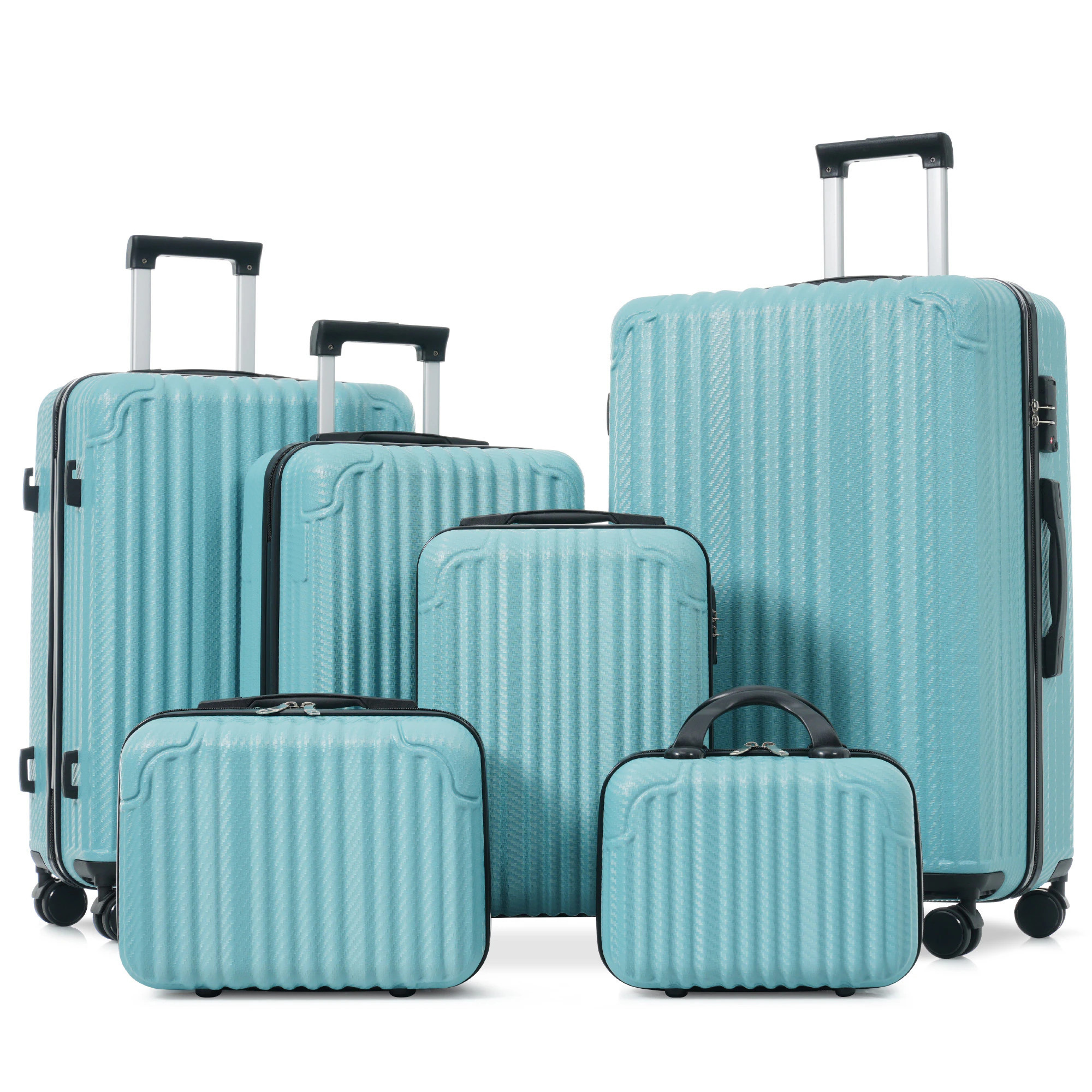 Bybafun 29.5""x19.2""x11.8"" Blue Plastic Hardshell Suitcase set 6 -Bag one_size | YD9600023 | Lowe's