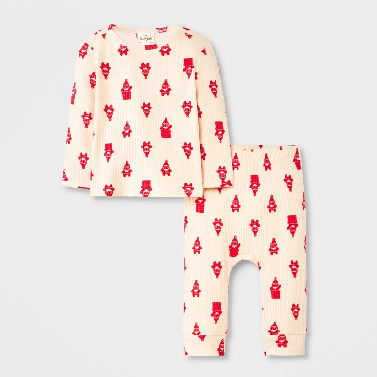 Baby Boys' 2pc Christmas Holiday Santa in Chimney Long Sleeve Ribbed Henley and Jogger Pants Set ... | Target