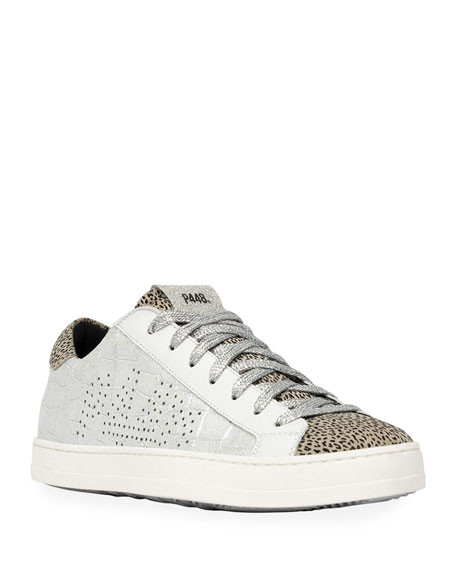 P448 John Iridescent Croco Sneakers | Neiman Marcus