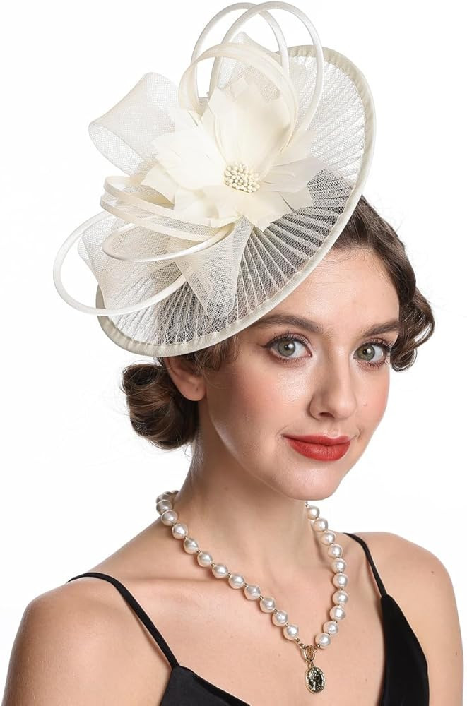 SAFERIN Elegant Women's Fascinator Hat with Veil and Feather Hair Clip Headpiece for Weddings Tea... | Amazon (US)