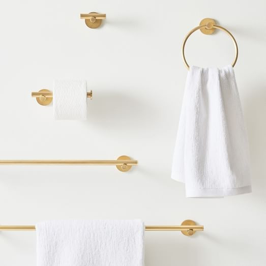 Modern Overhang Bathroom Hardware - Antique Brass | West Elm (US)