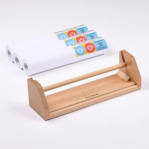 MEEDEN Kids Tabletop Paper Roll Dispenser, Solid Beech Wood with 3 Paper Rolls (12" x 75ft), Portabl | Amazon (US)