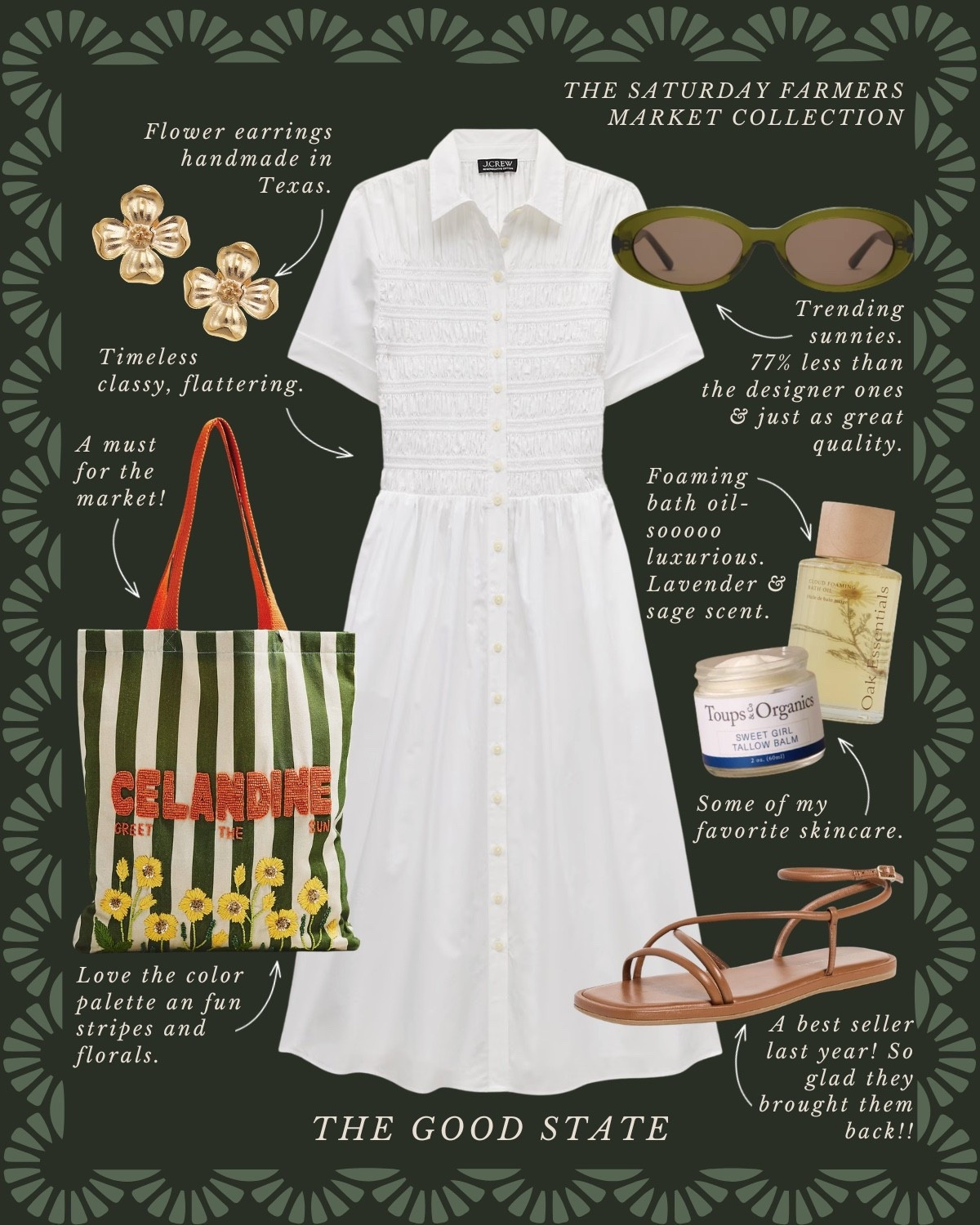 This is for all the Farmers Market girlies living their best and brightest life as the golden morning sunshine warms their face and a cool Spring breeze blows through their hair. This is for the girlies with a flaky, buttery croissant in one hand and a lavender matcha in the other. This is for the ones who wake up—sometimes earlier than they’d like to on the weekend—so they can have the first pick of produce and pastries at the local market. And because there’s just something magical and neighborly about a slow morning meandering at the market. This collection is for gingham lovers, floral wearers and those who love a well worn ball cap. For the ones who layer their quilted jacket (or a neck scarf) with everything and who aren’t afraid of a good denim on denim moment. For the ones who love pops of color as well as grounding earth tones. The ones who inspire ME to wear more prints and patterns. This is for the farmers market ladies who may or may not treat themselves to a little mid-day nap afterwards…followed by a picnic with all their market goodies and closest girlies of course. This collection is for you🍓

#LTKSpringSale #LTKootd #LTKSaleAlert