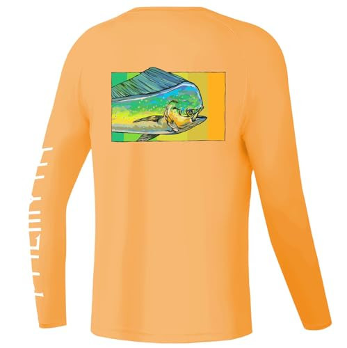 Palmyth Boys Fishing Shirt Youth Long Sleeve T-Shirt UPF 50+ Sun Protection (Orange/MahiMahi, M) | Amazon (US)