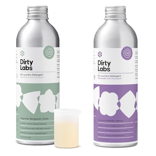Dirty Labs | Laundry Detergent Scented Kit | Signature & Murasaki | 2x 32 Loads | Hyper-Concentrated | High Efficiency & Standard Machine Washing | Nontoxic, Biodegradable | Amazon (US)
