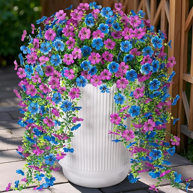 Amazon.com: Artificial Flowers for Outdoors Home Decor, 2 Packs Faux Daisy Silk Flower Realistic ... | Amazon (US)