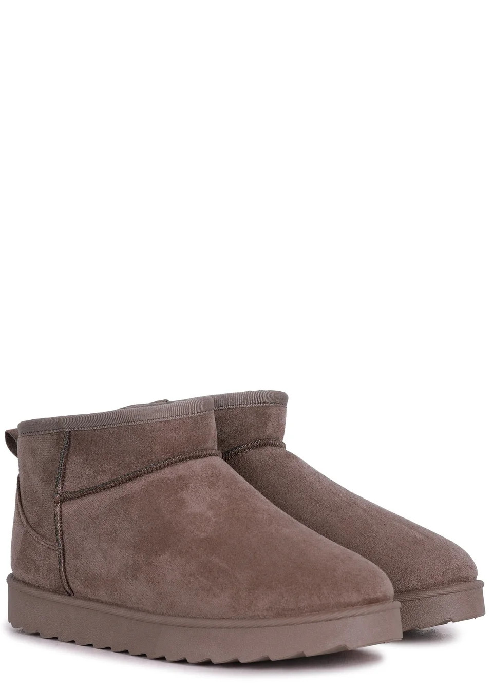 Linzi Ultra Mini Addy Mocha Faux Suede Faux Fur Lined | Matalan (UK)