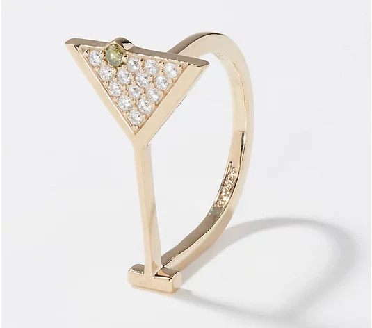 Diamonique "Cocktail" Ring, Sterling Silver | QVC
