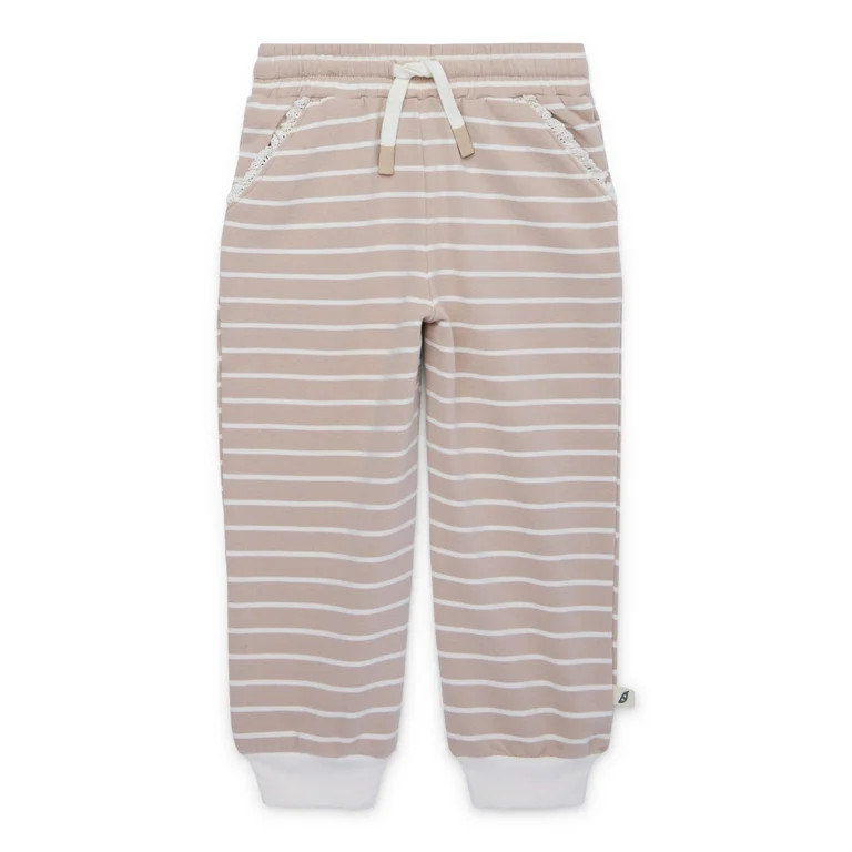 easy-peasy Toddler Girl Lace Pocket Terry Joggers, Sizes 18M-5T | Walmart (US)