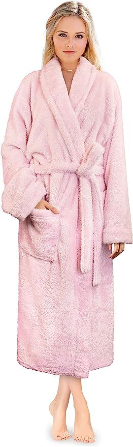 PAVILIA Premium Womens Plush Soft Robe Fluffy, Warm, Fleece Sherpa Shaggy Bathrobe | Amazon (US)