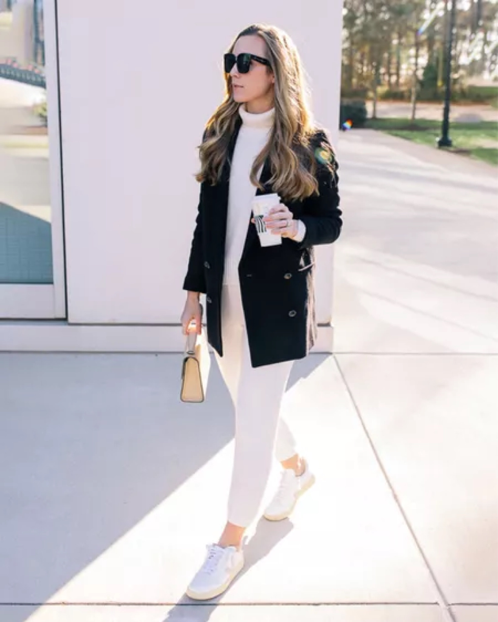 Winter loungewear outfit ❄️ My coat and sneakers are still in stock, but I linked similar joggers I own and love and similar turtlenecks to pair with.

#LTKstyletip #LTKSeasonal