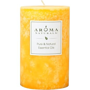 Aroma Naturals Lavender & Tangerine Essential Oil Scented Pillar Candle, Relaxing, 2.5 inch x 4 i... | Amazon (US)