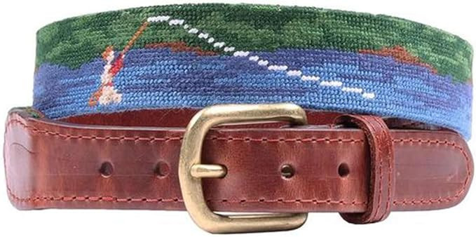 Fly Fishing Scene Needlepoint Belt by Smathers & Branson | Amazon (US)