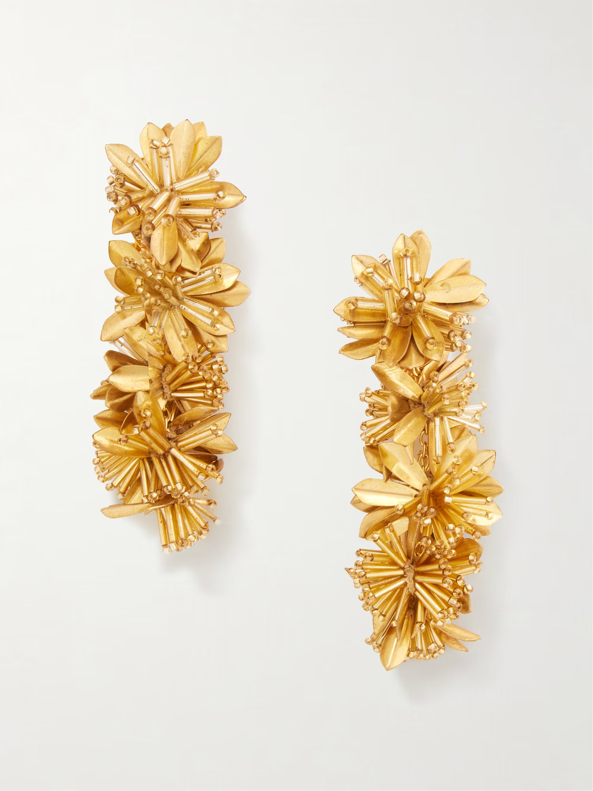 Fireworks gold-tone beaded clip earrings - gold - One Size | NET-A-PORTER (US)