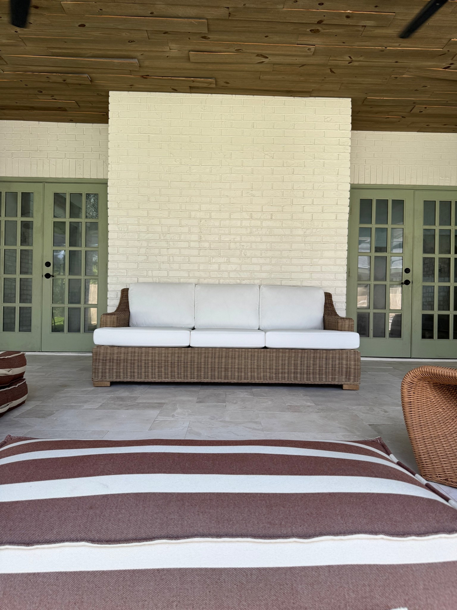 Outdoor poolside patio vibes 