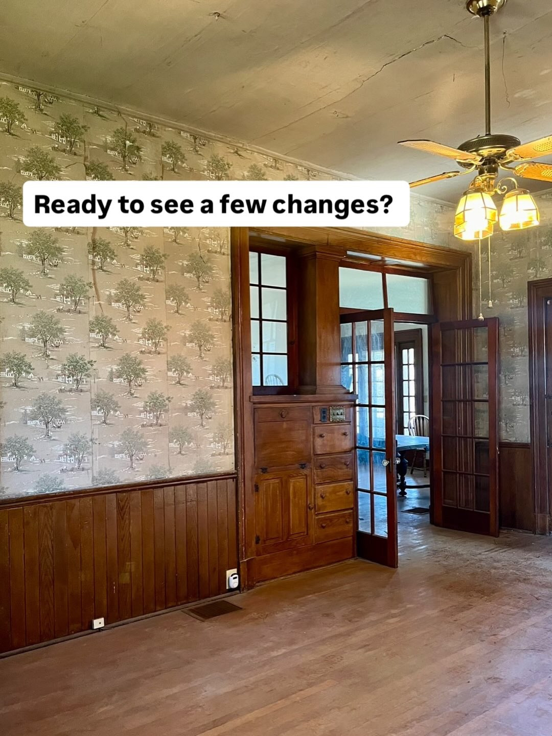 The before shots don’t even look like the same house… and honestly? That’s the magic of restoring an 1860 home one stubborn inch at a time. It definitely makes it all worth it. ♥️

Swipe to see the glow-up: the chandelier, the moody lighting, that wallpaper (Right?!), the wood floors, and the built-ins finally coming back to life.

We still have decorating to do, but WOW, she’s giving historic charm meets modern elegance, and I’m not even done yet.

If you’re dreaming up your own old home renovation, engagement-photo-ready spaces, or a full dining room transformation… welcome to Pound Home & Gardens 🖤✨

Hashtags

#OldHomeRestoration #HistoricHomeRenovation #DiningRoomMakeover #BeforeAndAfterHome #WallpaperDesign #ChandelierLove #MoodyHomeVibes #RestoredWithLove #PoundHomeAndGardens #HotMessAndIronman #DIYHomeProjects #VintageHomeCharm #RenovationJourney #BuiltIns