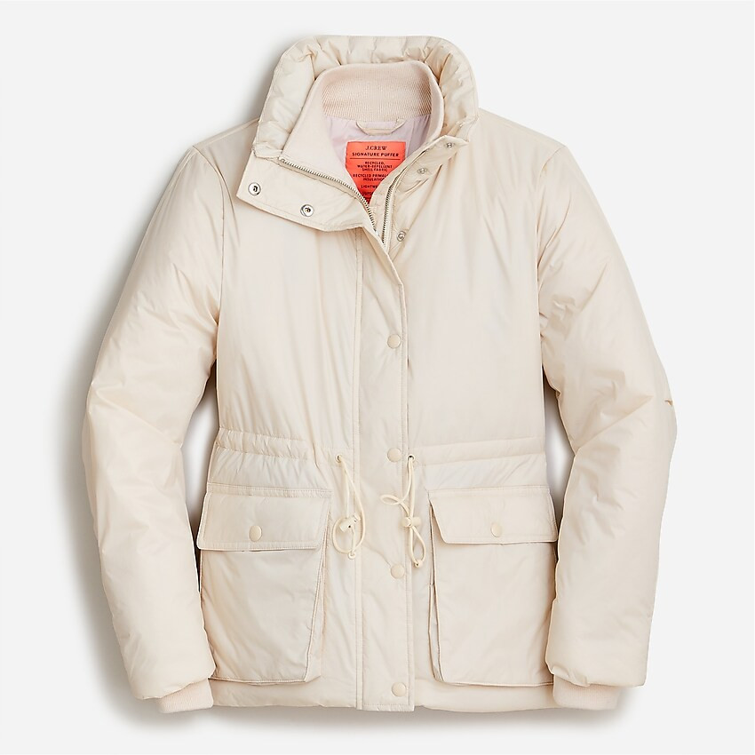 Petite lightweight cinched-waist puffer jacket | J. Crew US