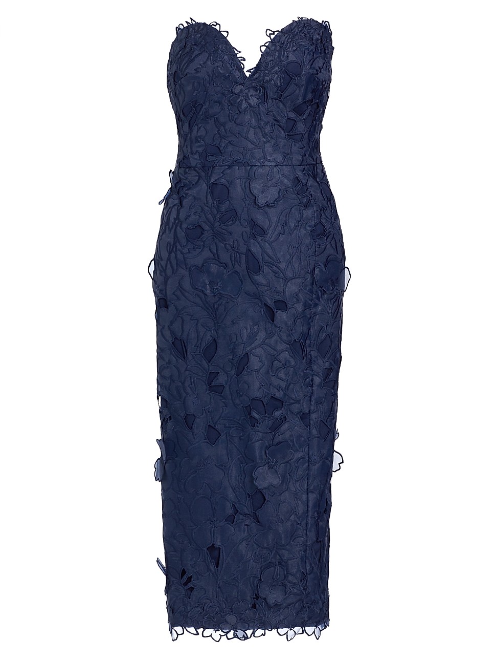 Mariana Strapless Organza Midi-Dress | Saks Fifth Avenue