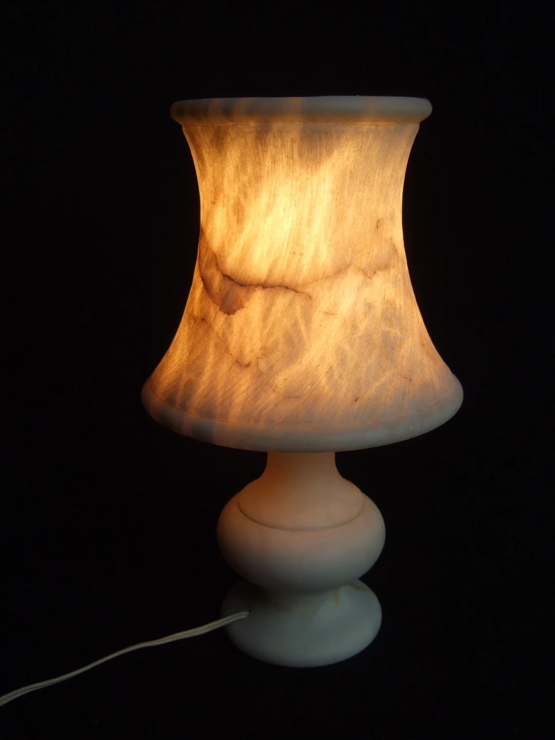 ANTIQUE VINTAGE FRENCH Large Carved Solid Alabaster Table Lamp Light - Etsy | Etsy (US)