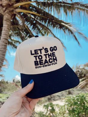 Let's Go To The Beach - Navy Vintage Trucker Hat | KenzKustomz