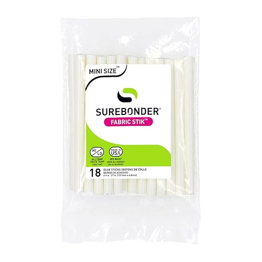 Surebonder Fabric Hot Glue Stick, Mini Size 4" L, 5/16" D - 18 Pack, Machine Washable, Use with H... | Amazon (US)
