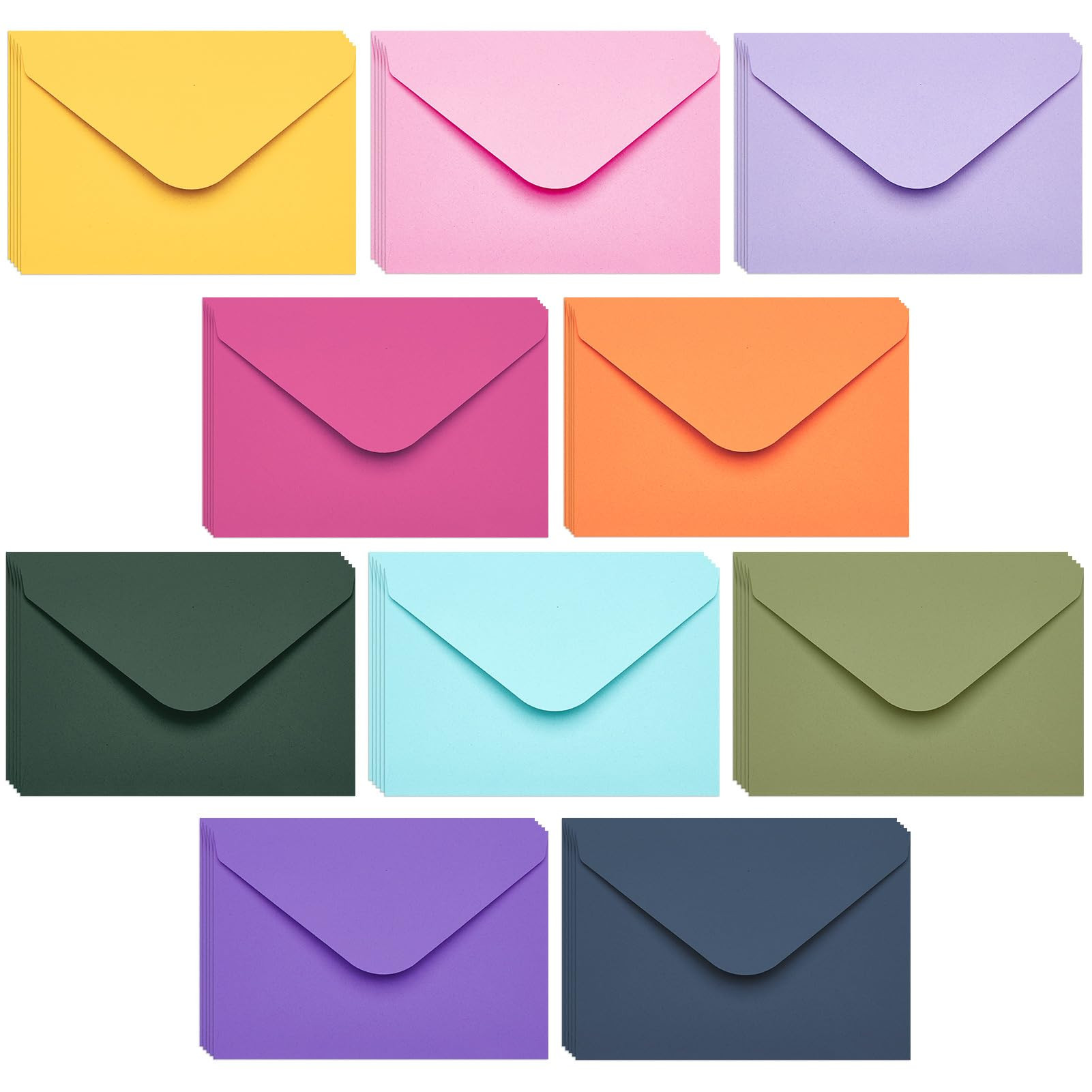 Metronic 50PACK A4 Colorful Self-Seal Envelopes, 4" x 6" Invitations Envelopes for Greeting Cards... | Amazon (US)