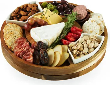 Acacia Wood Rotating Charcuterie Board with Ceramic Dishes | Nordstrom