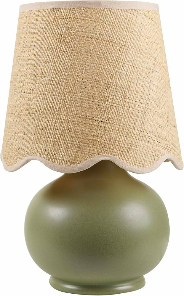 Theisseil Boho Ceramic and Jute Bedside Table Lamp for Bedroom Nightstand - End Side Table Lamp f... | Amazon (US)