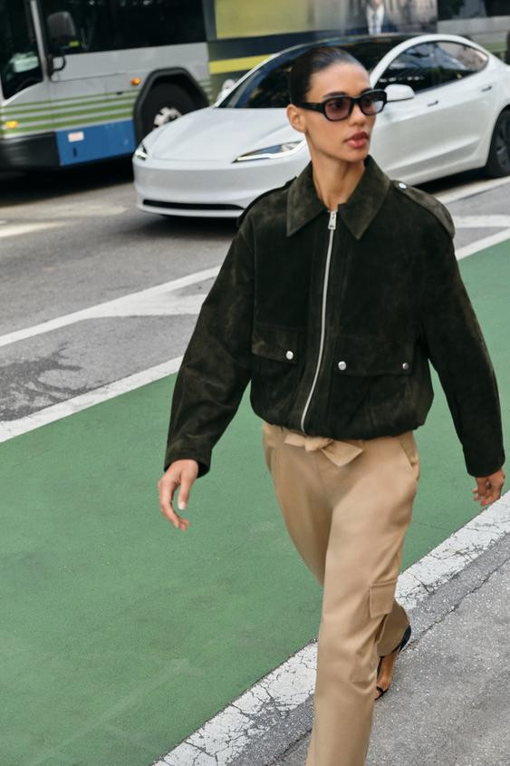 100% SUEDE LEATHER JACKET | Zara UK