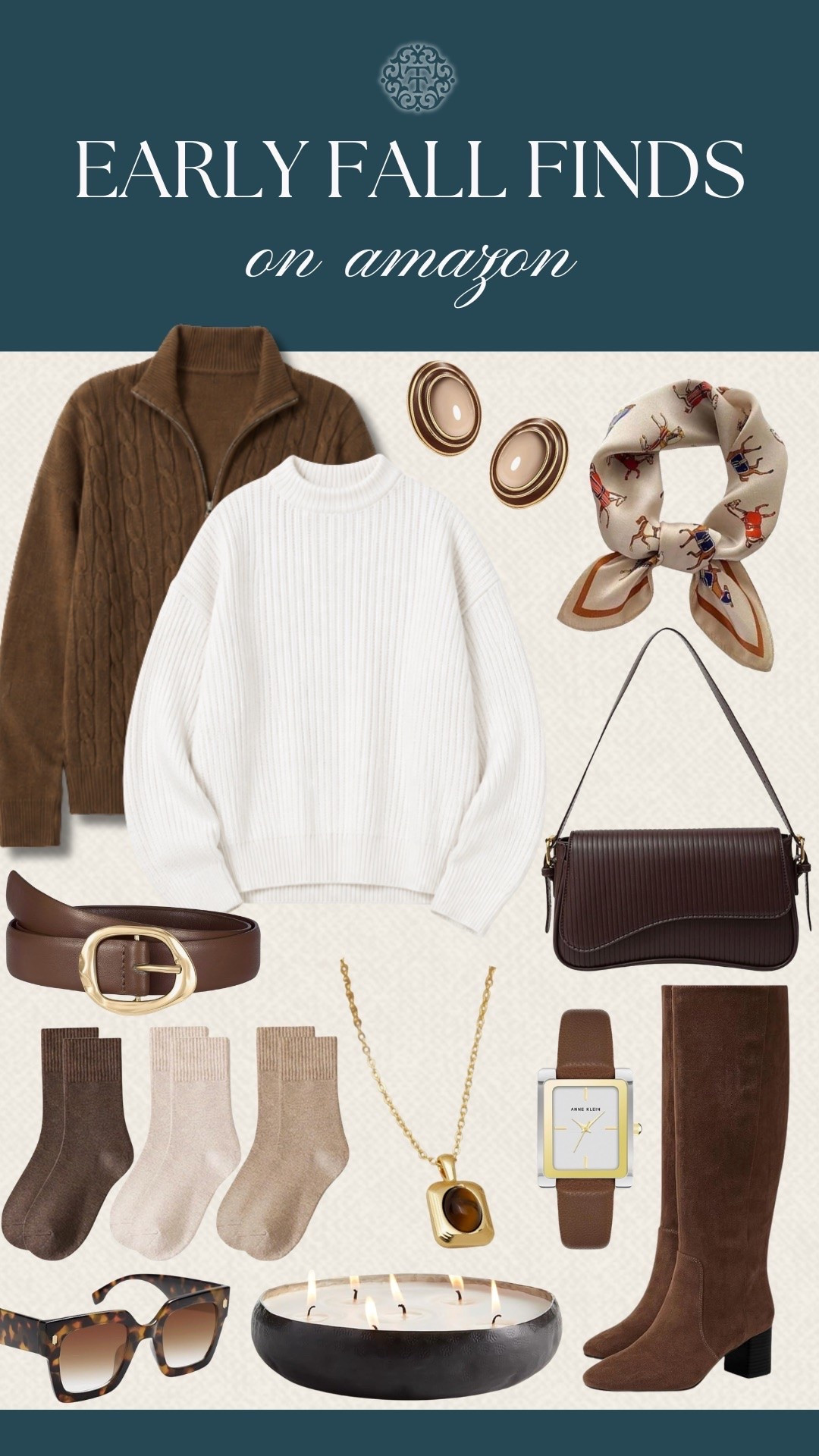 Cream knits, rich brown tones, and cozy layers make this collection perfect for the start of fall. These Amazon finds are easy to mix into your everyday wardrobe as the seasons change. The neutral color palette makes every outfit feel warm and put together.

#LTKSeasonal #LTKOver40 #LTKMidsize