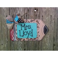 Wood Teacher Pencil Door Hanger..teacher Gift..teacher Decor...door Sign..personalized Hanger, Classroom Decor | Etsy (US)