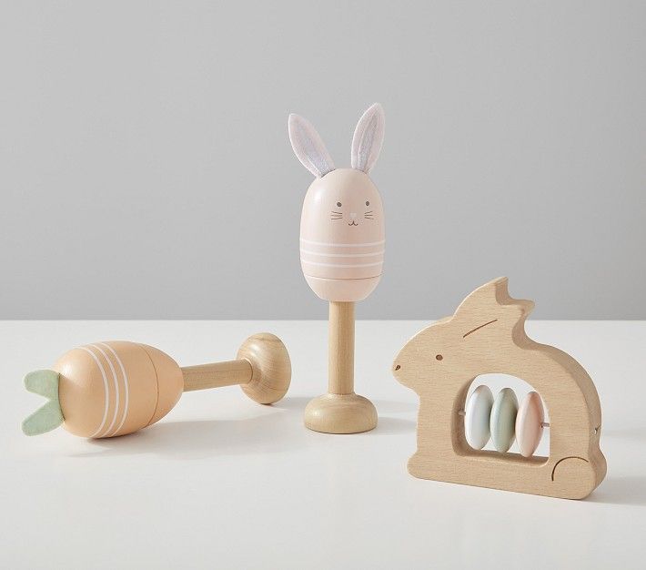 Bunny Maraca & Jingle Wooden Set | Pottery Barn Kids